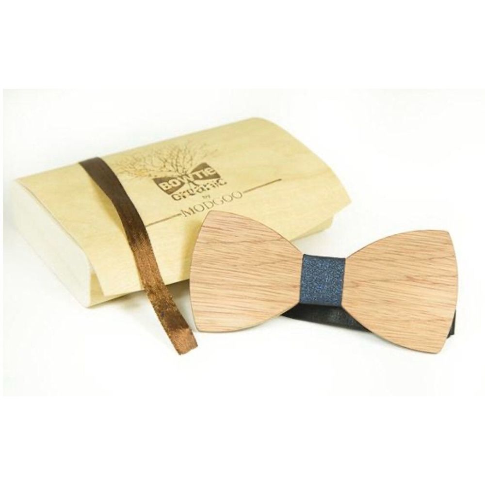 Wood Bowtie Modgoo Stellar blue father’s day